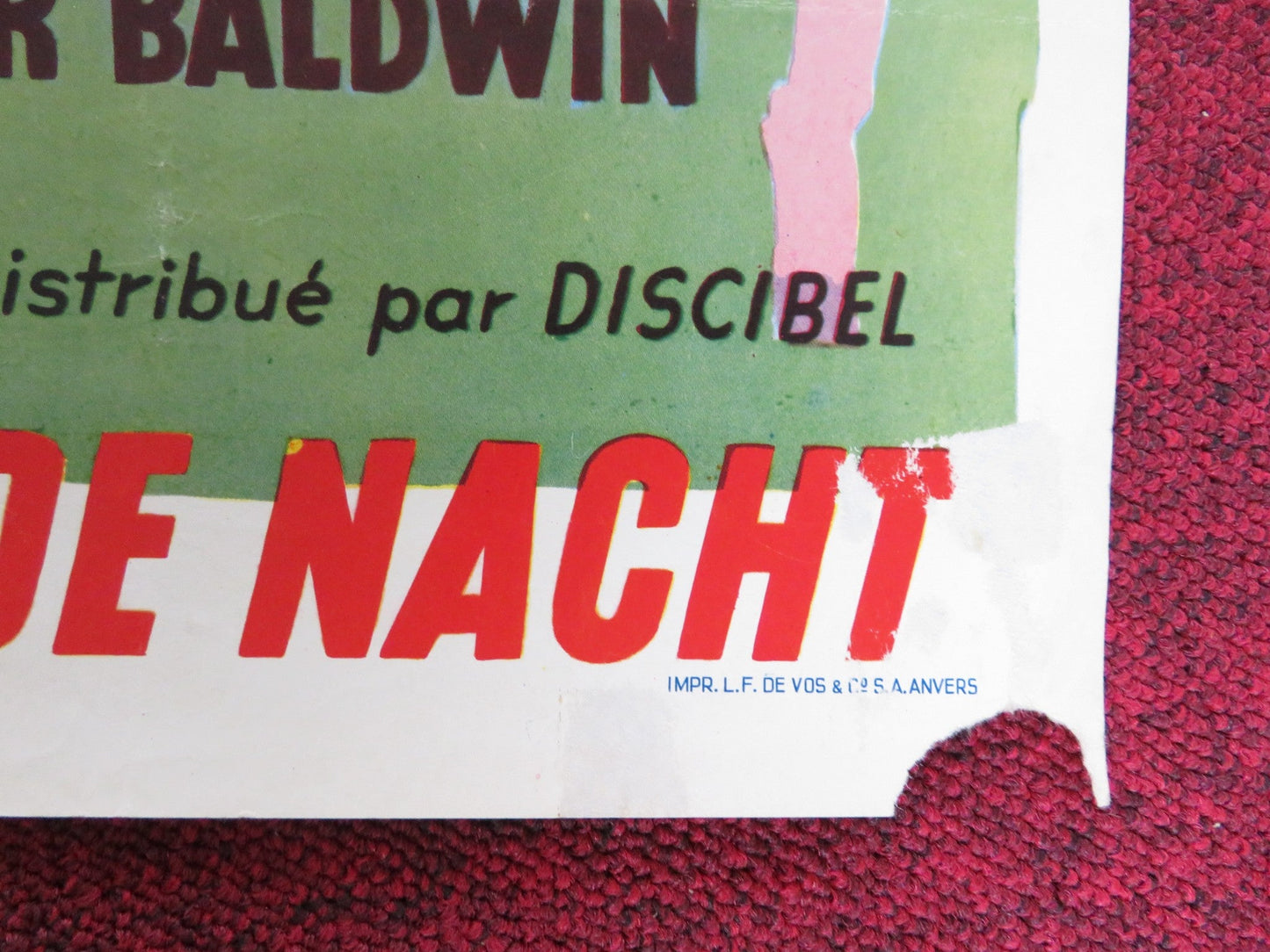 ESCAPE BY NIGHT BELGIUM POSTER LEO GENN GIOVANNA RALLI 1960 Rendezvous Cinema Movie posters