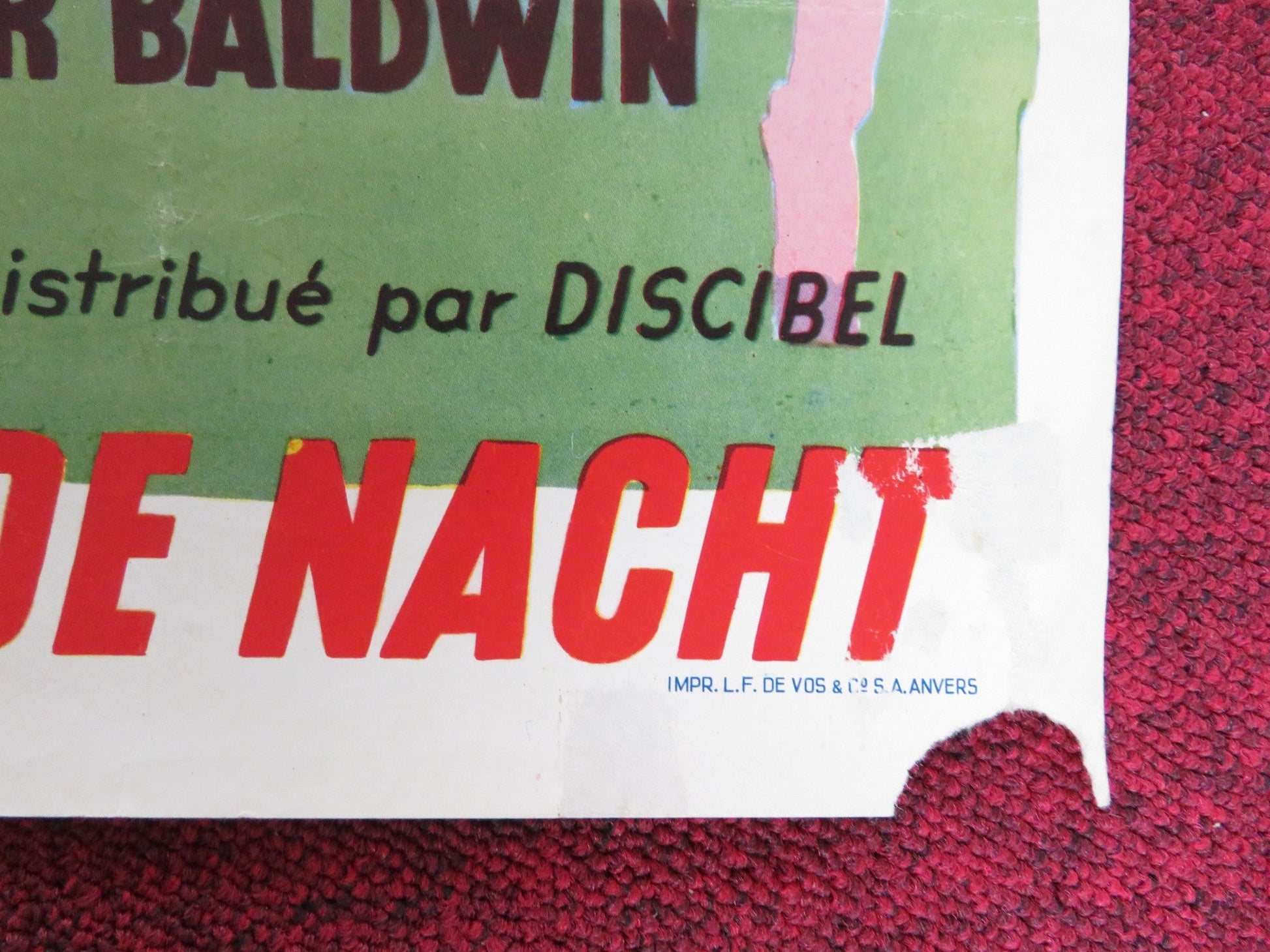 ESCAPE BY NIGHT BELGIUM POSTER LEO GENN GIOVANNA RALLI 1960 Rendezvous Cinema Movie posters