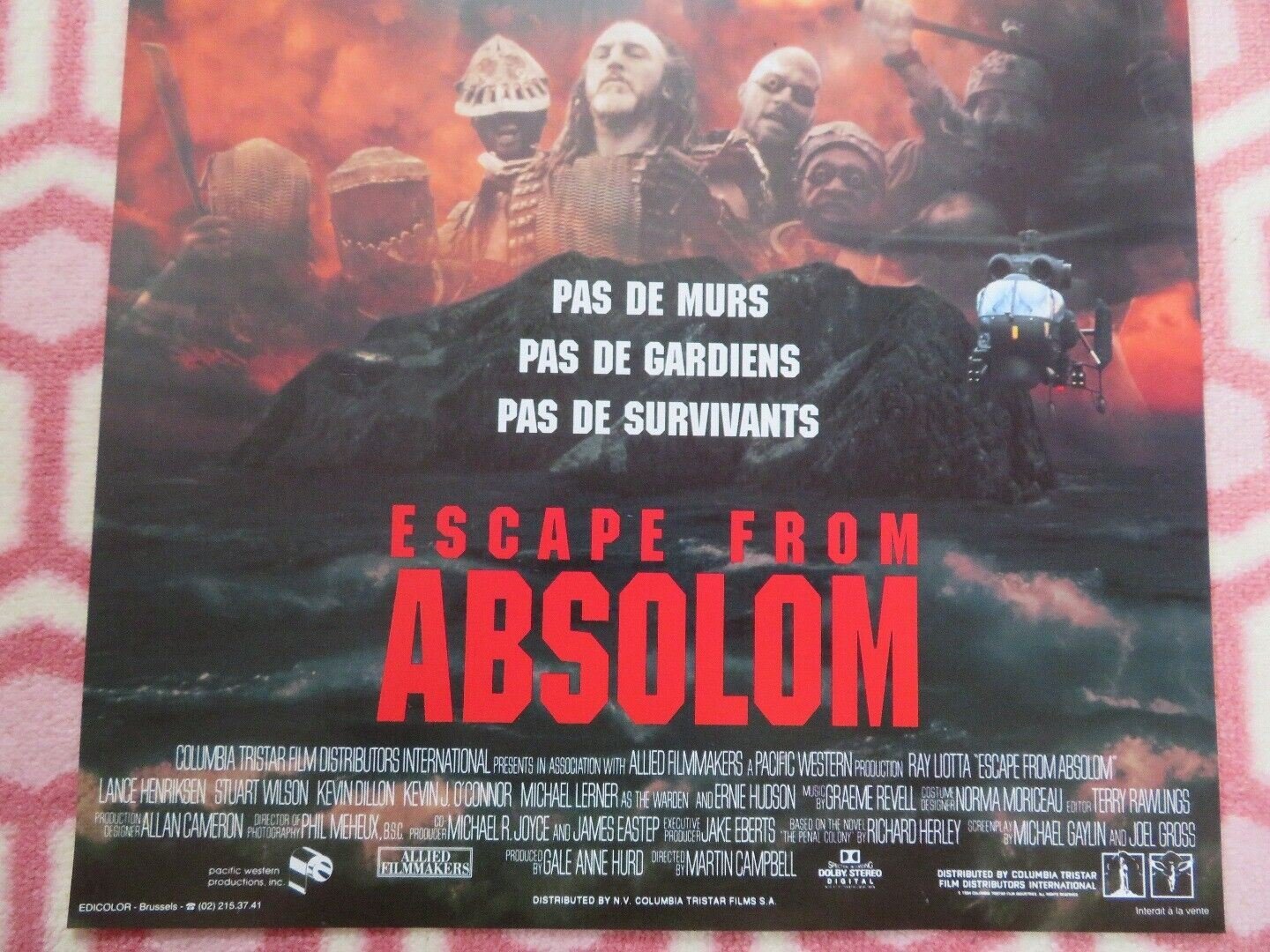 ESCAPE FROM ABSOLOM / No Escape BELGIUM (19.5"x13") POSTER RAY LIOTTA 1994 Movie posters