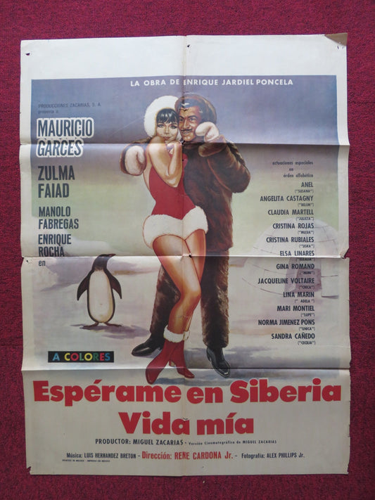 ESPERAME EN SIBERIA VIDA MIA FOLDED MEXICAN POSTER MAURICIO GARCES 1971 Rendezvous Cinema Movie posters