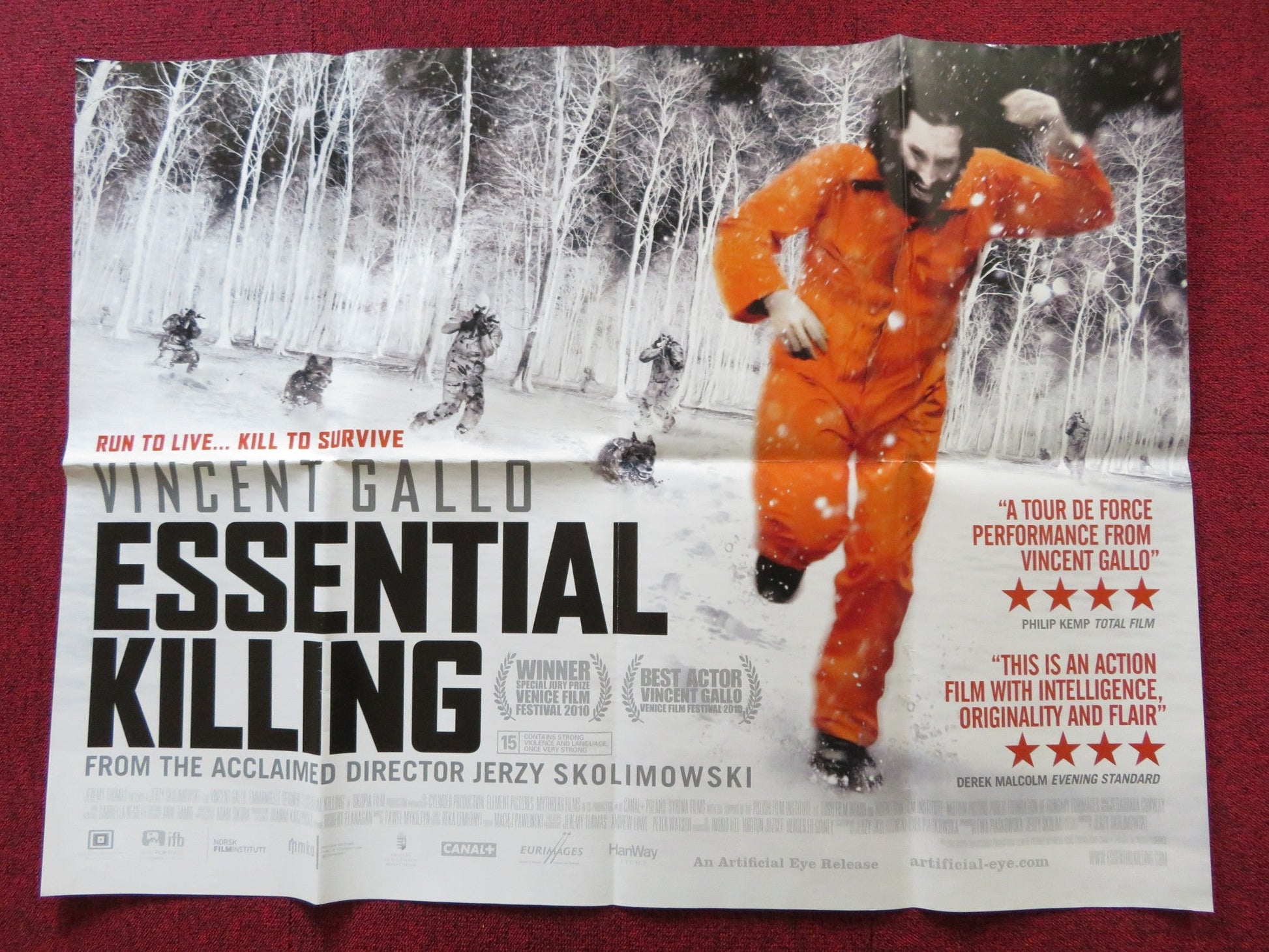 ESSENTIAL KILLING UK QUAD POSTER FOLDED VINCENT GALLLO 2010 Rendezvous Cinema Movie posters