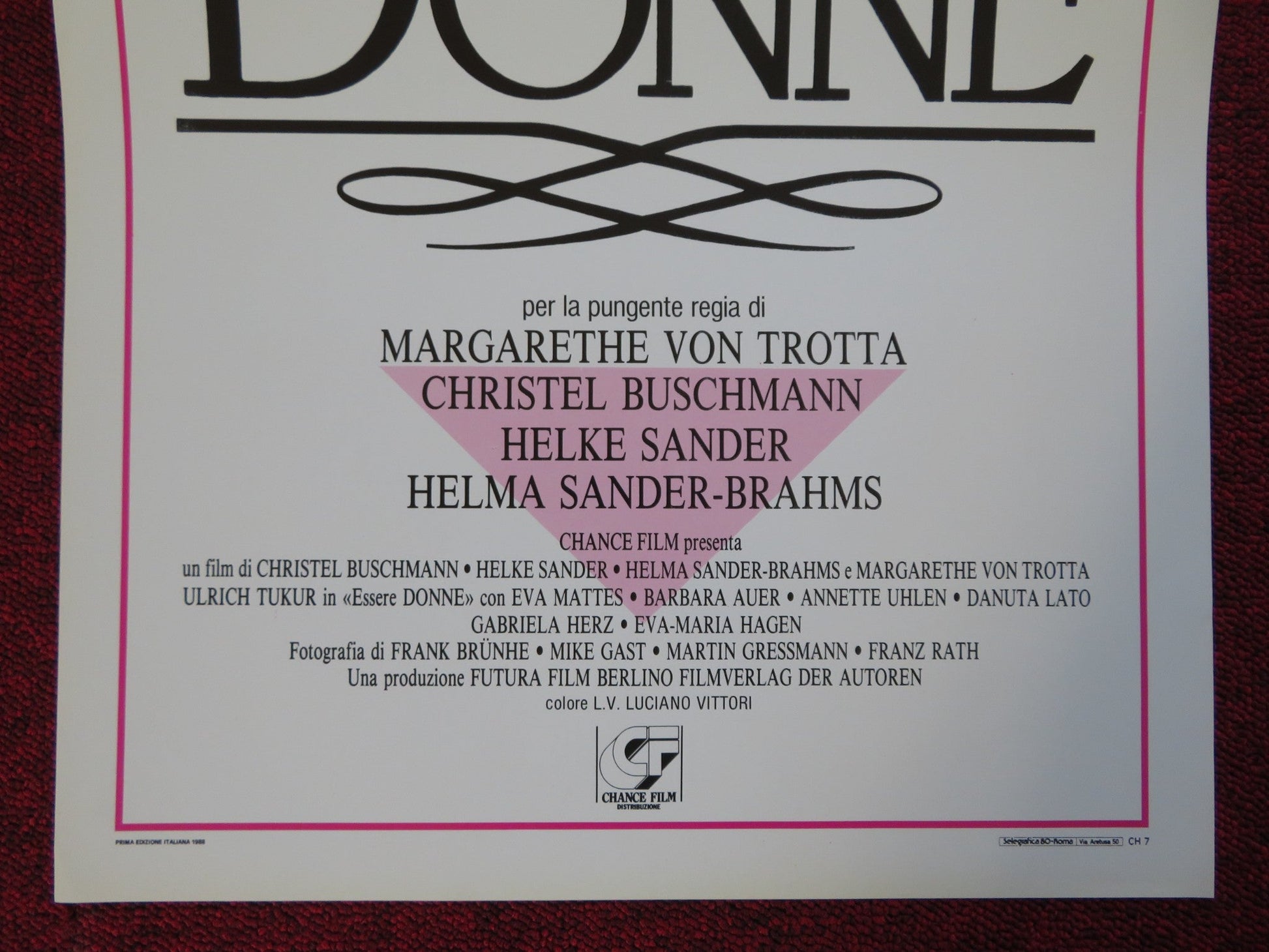 ESSERE DONNE ITALIAN LOCANDINA (27.5"x13") POSTER ULRICH TUKUR EVA MATTES 1988 Rendezvous Cinema Movie posters