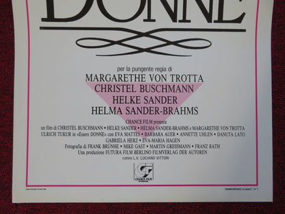 ESSERE DONNE ITALIAN LOCANDINA (27.5"x13") POSTER ULRICH TUKUR EVA MATTES 1988 Rendezvous Cinema Movie posters