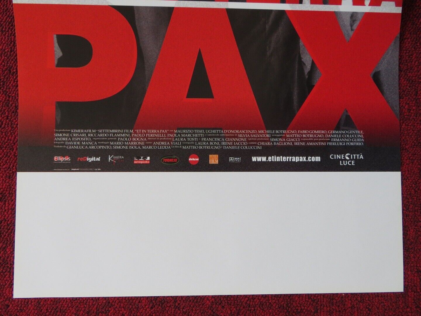 ET IN TERRA PAX ITALIAN LOCANDINA (26.5"x12.5") POSTER MAURIZIO TESEI 2010 Movie posters