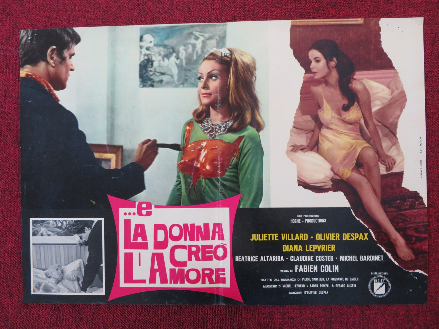 ET LA FEMME CREA L'AMOUR ITALIAN FOTOBUSTA POSTER JULIETTE VILLARD 1966 Rendezvous Cinema Movie posters