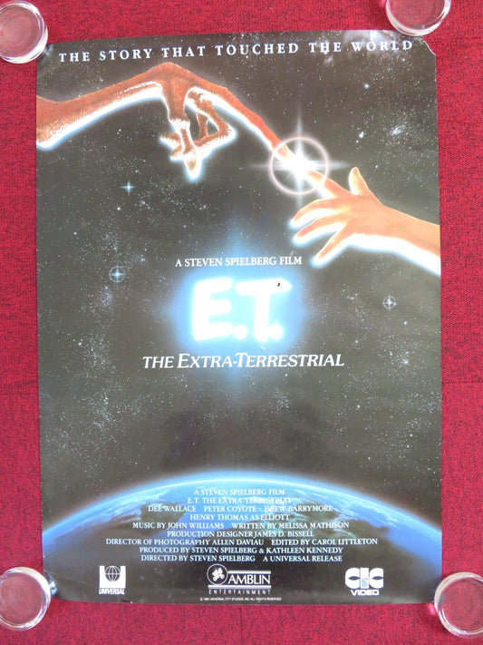 E.T. THE EXTRA - TERRESTRIAL - A VHS VIDEO POSTER ROLLED SPIELBERG BARRYMORE 1982 Rendezvous Cinema Movie posters
