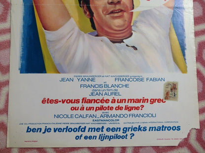 ETES - VOUS FIANCEE A UN MARIN GREC BELGIUM (21.5"x14.5") POSTER JEAN YANNE 1970 Movie posters