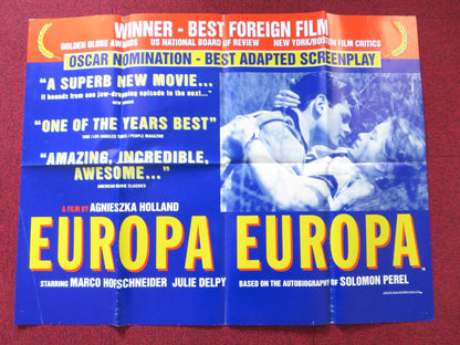 EUROPA EUROPA UK QUAD POSTER FOLDED MARCO HOFSCHNEIDER ANDREW WILMS 1990 Rendezvous Cinema Movie posters