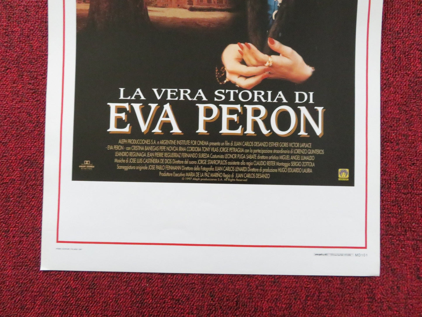 EVA PERON: THE TRUE STORY ITALIAN LOCANDINA POSTER ESTHER GORIS V. LAPLACE 1997 Rendezvous Cinema Movie posters
