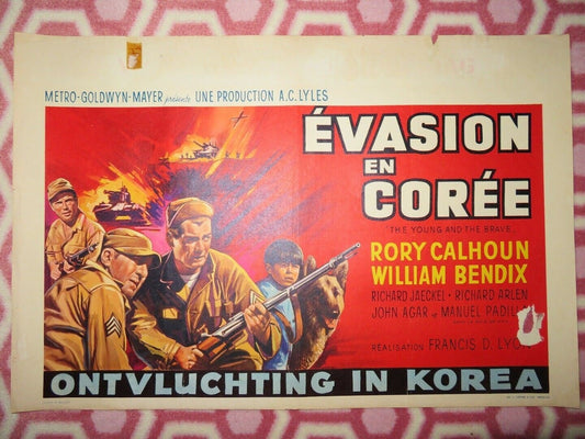 EVASION EN COREE/ THE YOUNG AND THE BRAVE BELGIUM (14"x 21") POSTER RORY CALHOUN Movie posters