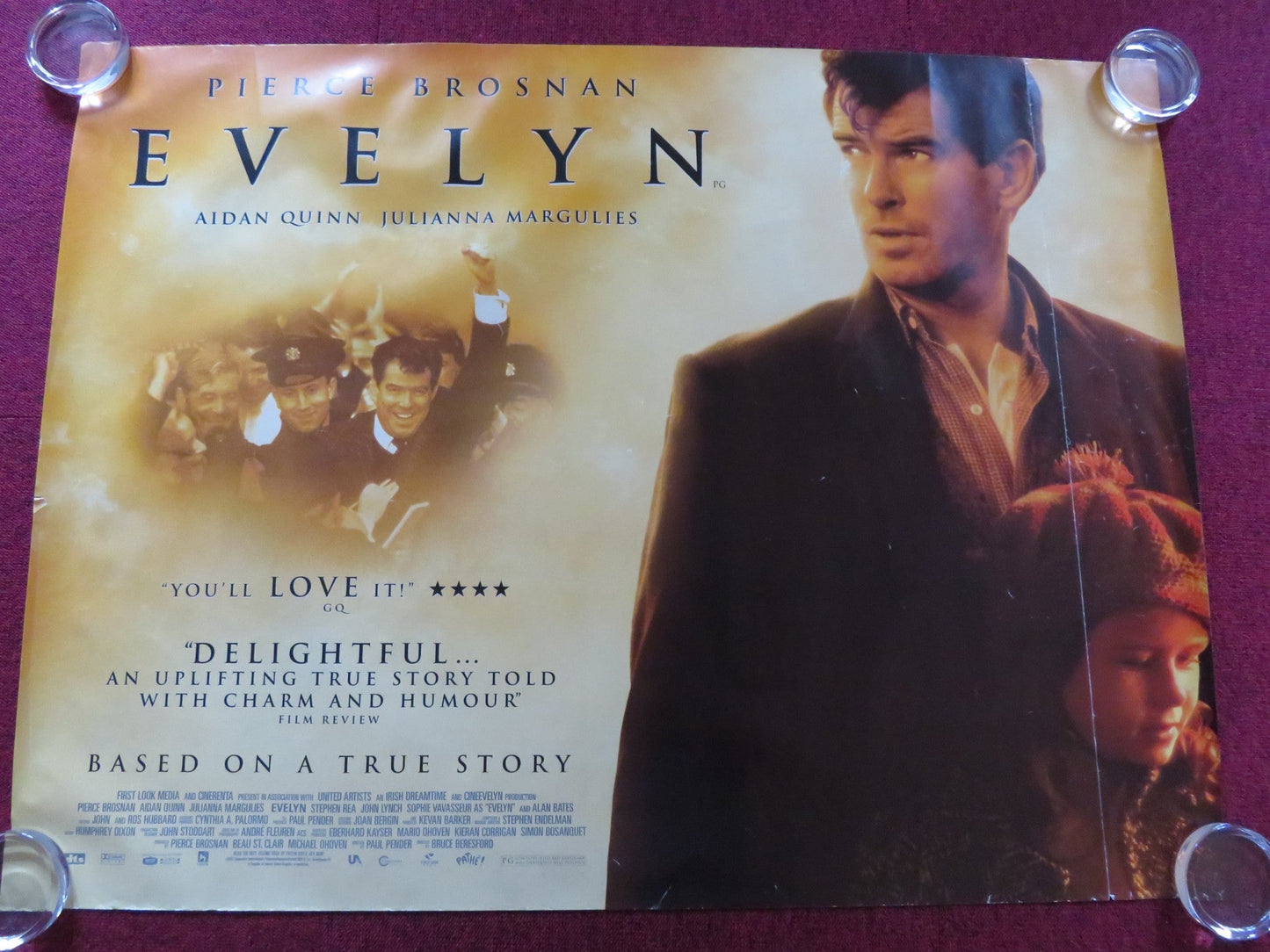 EVELYN UK QUAD (30"x 40") ROLLED POSTER PIERCE BROSNAN SOPHIE VAVASSEUR 2002 Rendezvous Cinema Movie posters