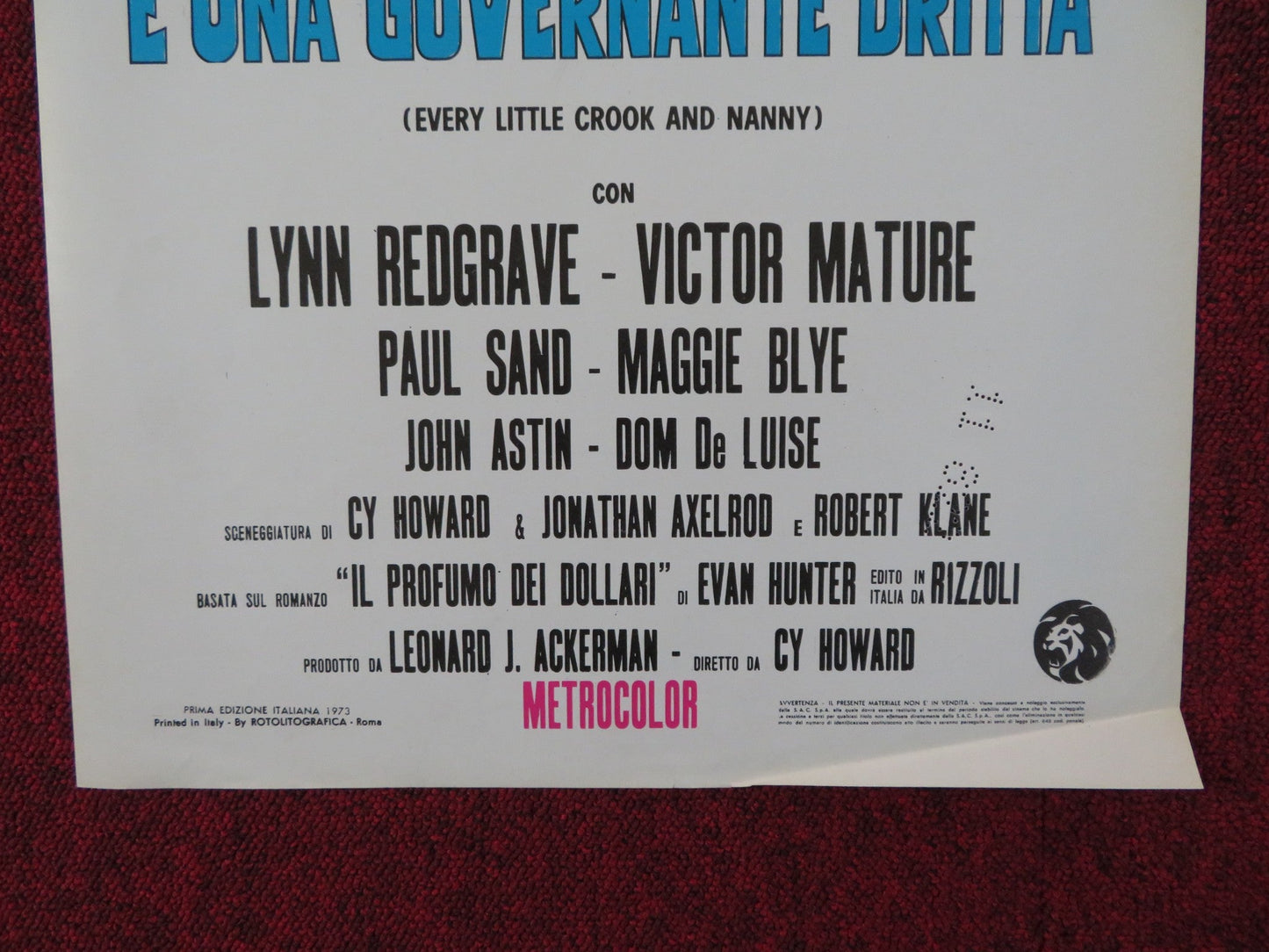 EVERY LITTLE CROOK AND NANNY ITALIAN LOCANDINA POSTER LYNN REDGRAVE MATURE 1973 Rendezvous Cinema Movie posters
