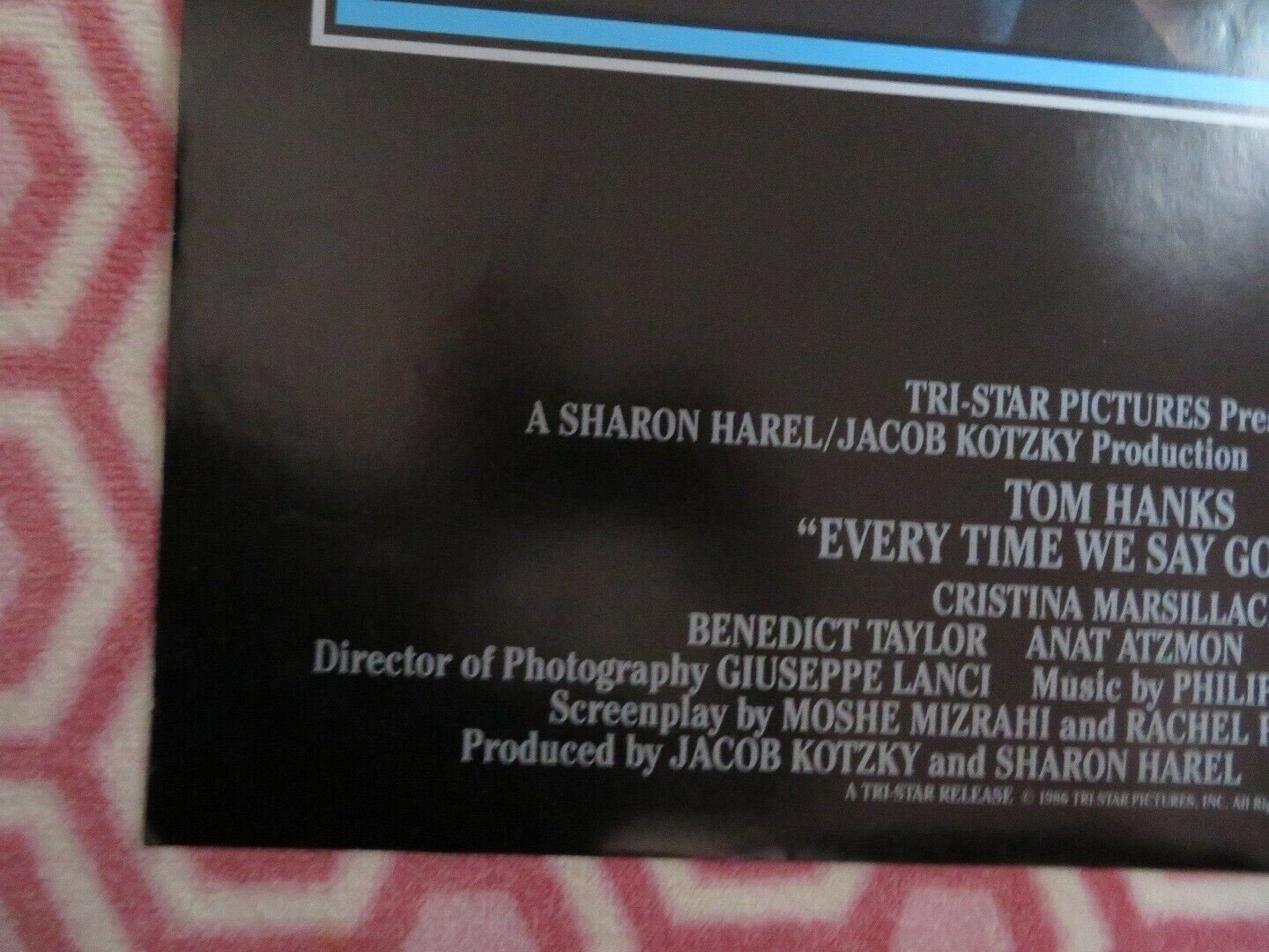 EVERY TIME WE SAY GOOD BYE US ONE SHEET) POSTER TOM HANKS 1986 Movie posters