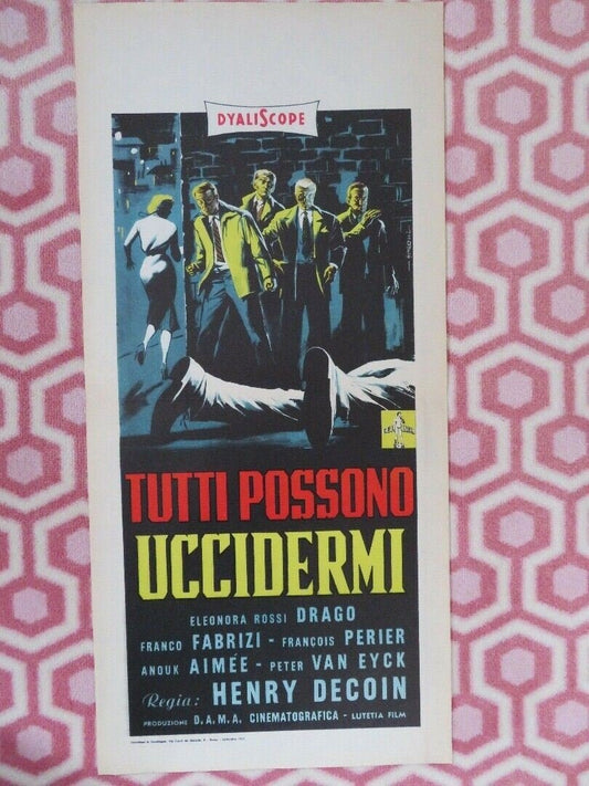 Everybody Wants to Kill Me ITALIAN LOCANDINA (27.5"x 13") POSTER 1957 Movie posters