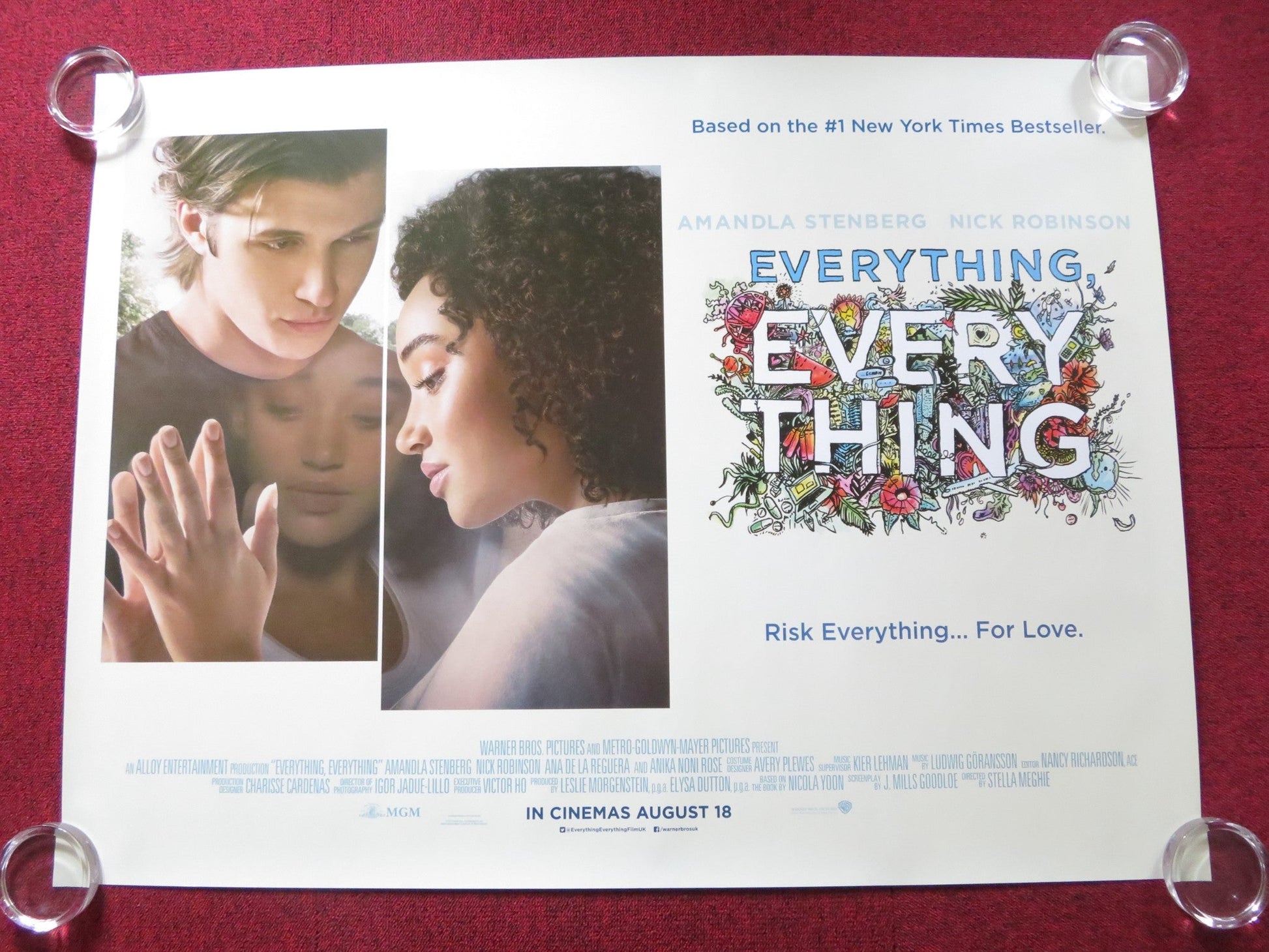 EVERYTHING, EVERYTHING UK QUAD (30"x 40") ROLLED POSTER AMANDLA STENBERG 2017 Rendezvous Cinema Movie posters