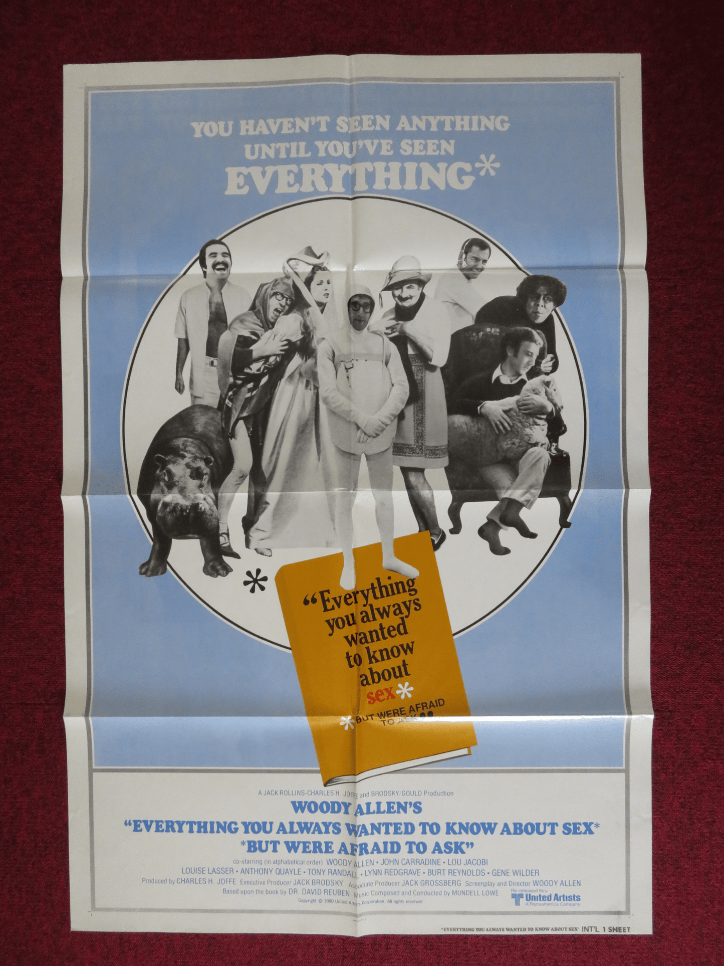 EVERYTHING YOU ALWAYS WANTED TO KNOW ABOUT SEX.. FOLDED US ONE SHEET POSTER 1972 Rendezvous Cinema Movie posters