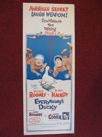 EVERYTHING'S DUCKY US INSERT (14"x 36") POSTER MICKEY ROONEY BUDDY HACKETT 1961 Rendezvous Cinema Movie posters