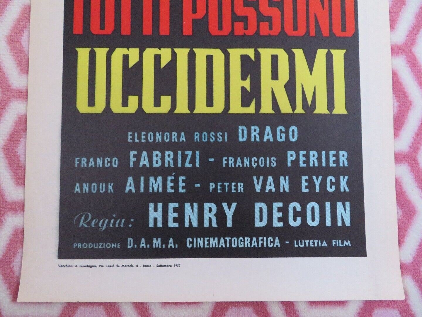 EVEYBODY WANTS TO KILL ME ITALIAN (28"x13") POSTER FRANCO FABRIZI 1957 Movie posters