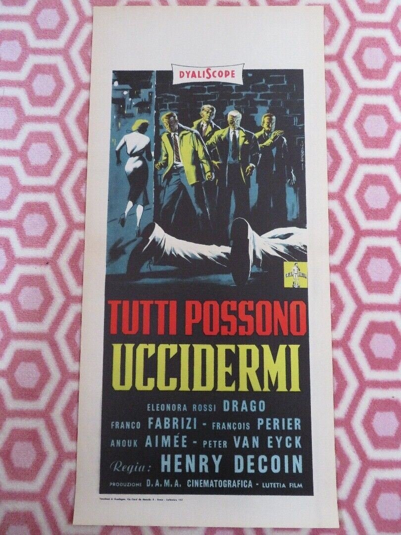 EVEYBODY WANTS TO KILL ME ITALIAN (28"x13") POSTER FRANCO FABRIZI 1957 Movie posters