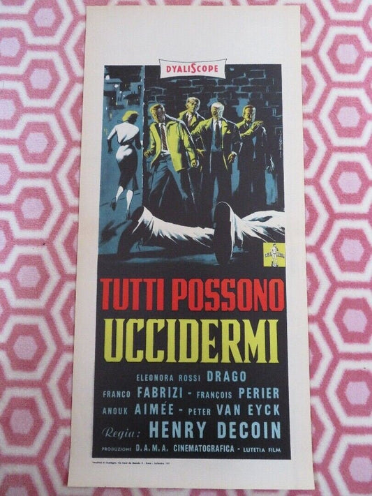 EVEYBODY WANTS TO KILL ME ITALIAN (28"x13") POSTER FRANCO FABRIZI 1957 Movie posters