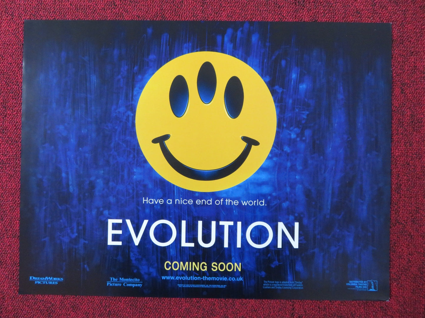 EVOLUTION UK MINI QUAD POSTER DAVID DUCHOVNY JULIANNE MOORE 2001 Rendezvous Cinema Movie posters