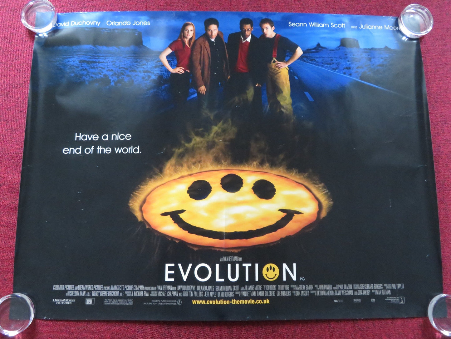 EVOLUTION UK QUAD (30"x 40") ROLLED POSTER DAVID DUCHOVNY JULIANNE MOORE 2001 Rendezvous Cinema Movie posters