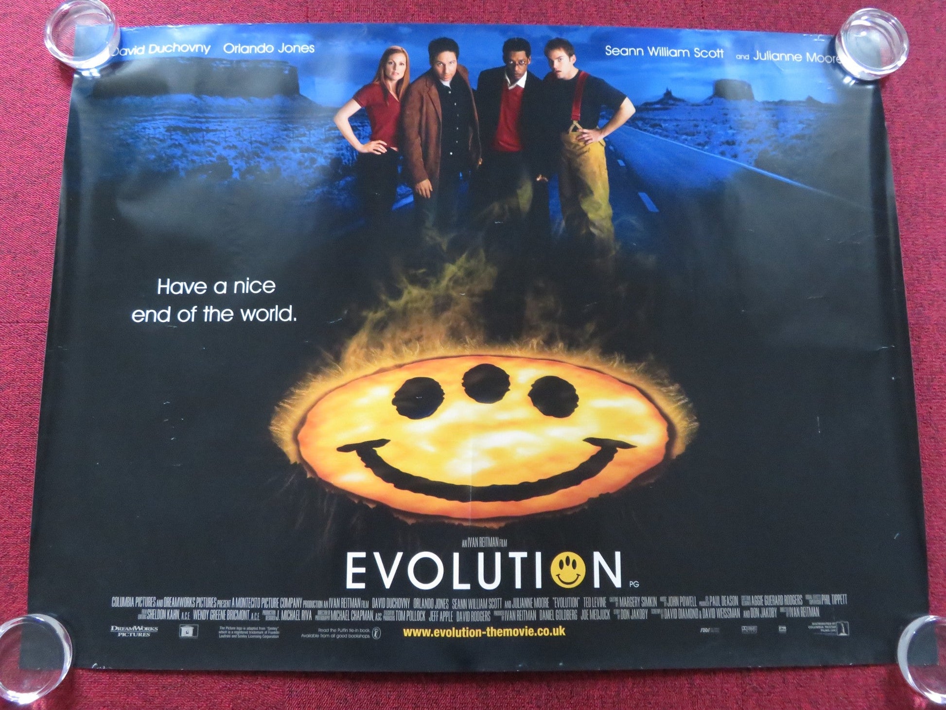 EVOLUTION UK QUAD (30"x 40") ROLLED POSTER DAVID DUCHOVNY JULIANNE MOORE 2001 Rendezvous Cinema Movie posters