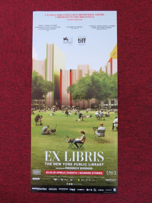 EX LIBRIS:THE NEW YORK PUBLIC LIBRARY ITALIAN LOCANDINA (26.5"x12.5") POSTER '17 Rendezvous Cinema Movie posters