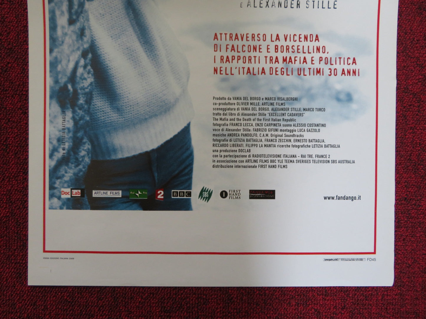 EXCELLENT CADAVERS ITALIAN LOCANDINA POSTER GIUSEPPE AYALA L. BATTAGLIA 2005 Rendezvous Cinema Movie posters