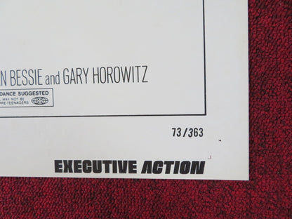 EXECUTIVE ACTION - STYLE B FOLDED US ONE SHEET POSTER BURT LANCASTER 1973 Rendezvous Cinema Movie posters