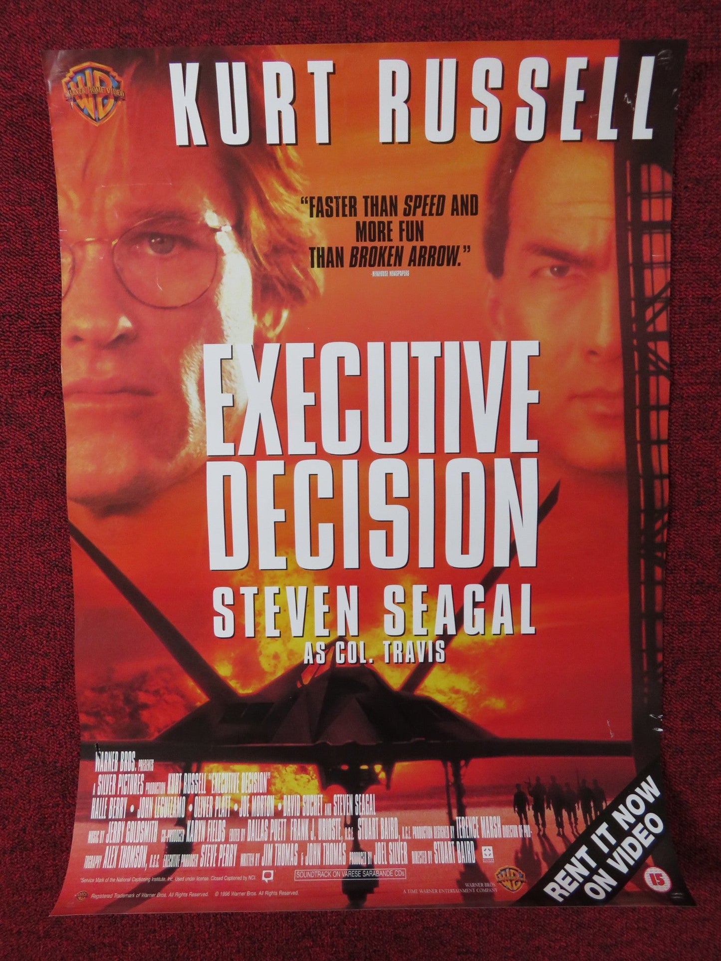 EXECUTIVE DECISION VHS POSTER KURL RUSSELL HALLE BERRY 1996 Rendezvous Cinema Movie posters