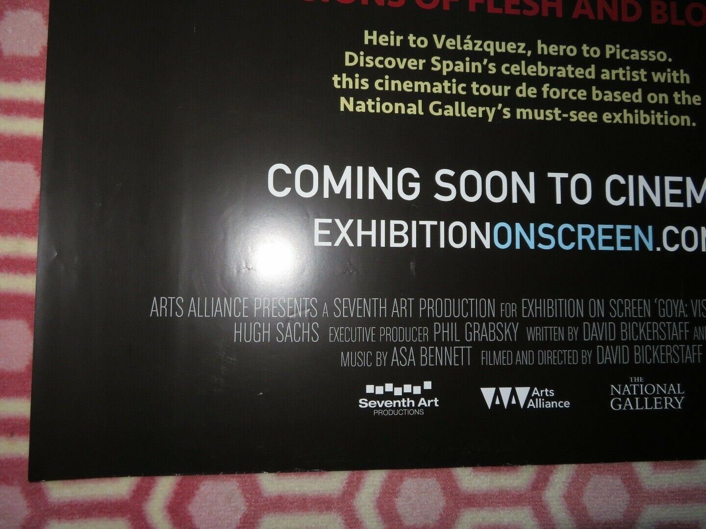 EXHIBITION ON SCREEN GOYA QUAD (30"x 40") ROLLED POSTER 2015 DOCUMENTARY Rendezvous Cinema Movie posters