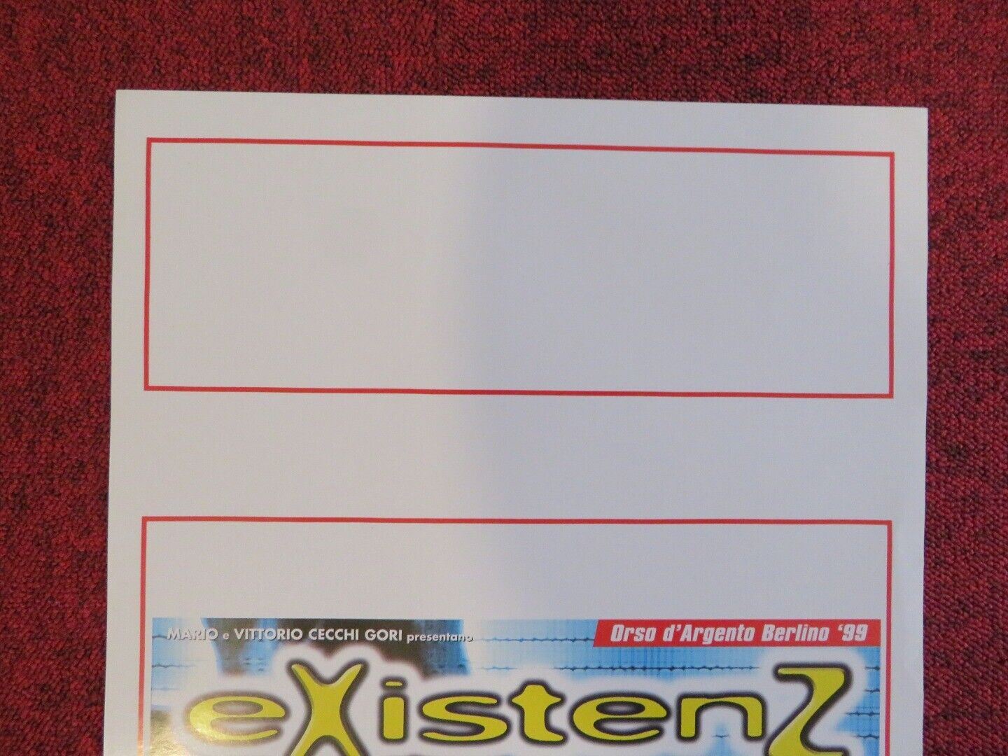 EXISTENZ ITALIAN LOCANDINA (27.5"x13") POSTER JUDE LAW 1999 Movie posters