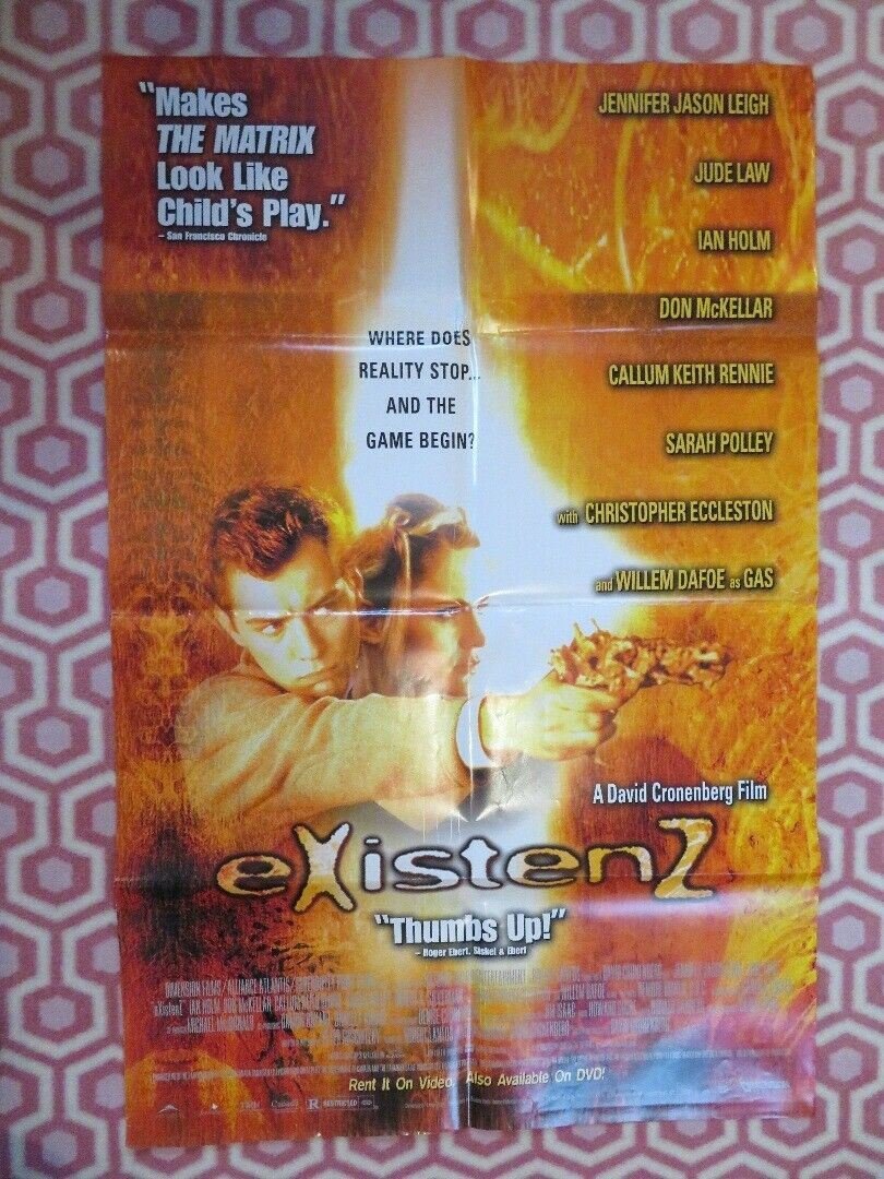 EXISTENZ VIDEO DVD FOLDED POSTER DAVID CRONEBERG 1999 Movie posters