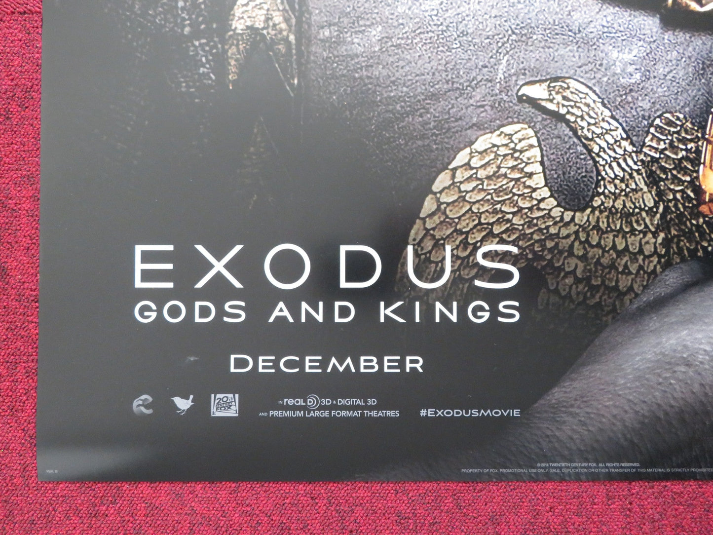 EXODUS: GODS AND KINGS - VERSION B US ONE SHEET ROLLED POSTER CHRISTIAN BALE 2014 Rendezvous Cinema Movie posters