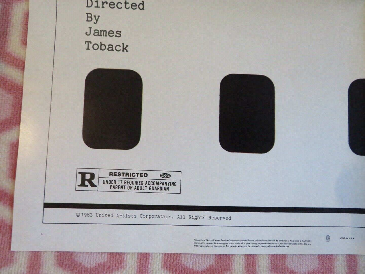 EXPOSED US ONE SHEET POSTER JAMES TOBACK KINSKI NUREYEV 1983 Movie posters