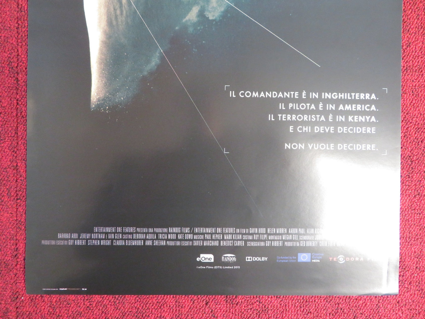 EYE IN THE SKY ITALIAN LOCANDINA POSTER HELEN MIRREN ALAN RICKMAN 2015 Rendezvous Cinema Movie posters