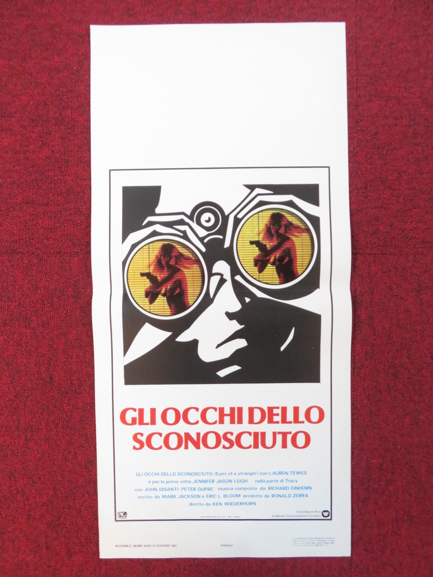 EYES OF A STRANGER ITALIAN LOCANDINA POSTER JENNIFER JASON LEIGH L. TEWES 1981 Rendezvous Cinema Movie posters