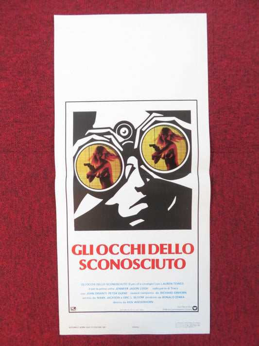 EYES OF A STRANGER ITALIAN LOCANDINA POSTER JENNIFER JASON LEIGH L. TEWES 1981 Rendezvous Cinema Movie posters
