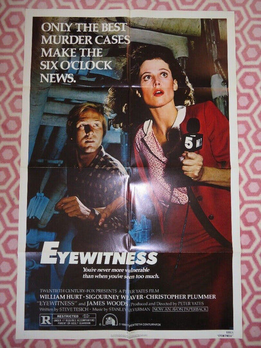 EYEWITNESS FOLDED US ONE SHEET POSTER SIGOURNEY WEAVER WILLIAM HURT 1981 Movie posters