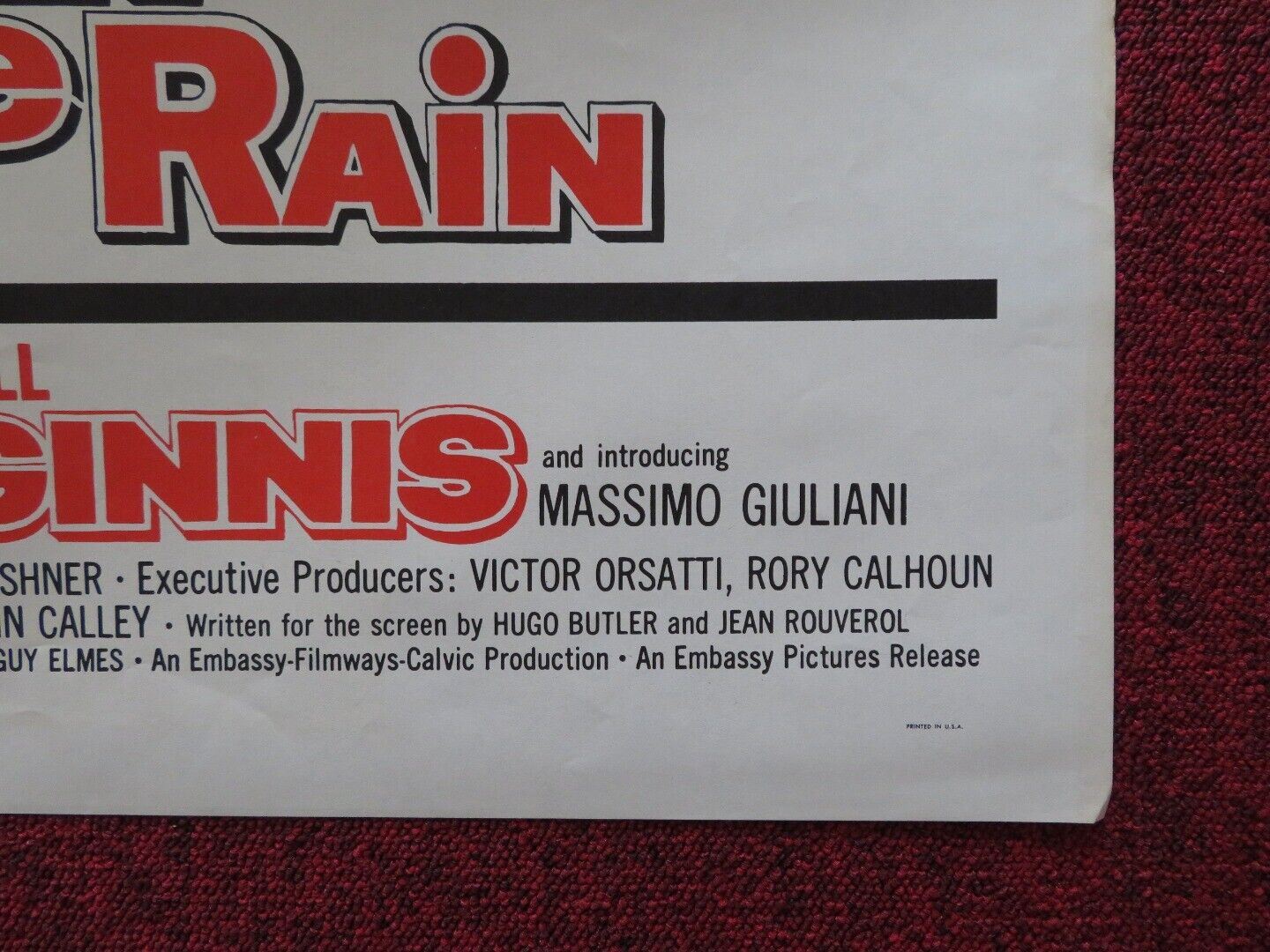 FACE IN THE RAIN FOLDED US ONE SHEET POSTER NIAL MCGINNIS IRVIN KERSHNER 1963 Movie posters