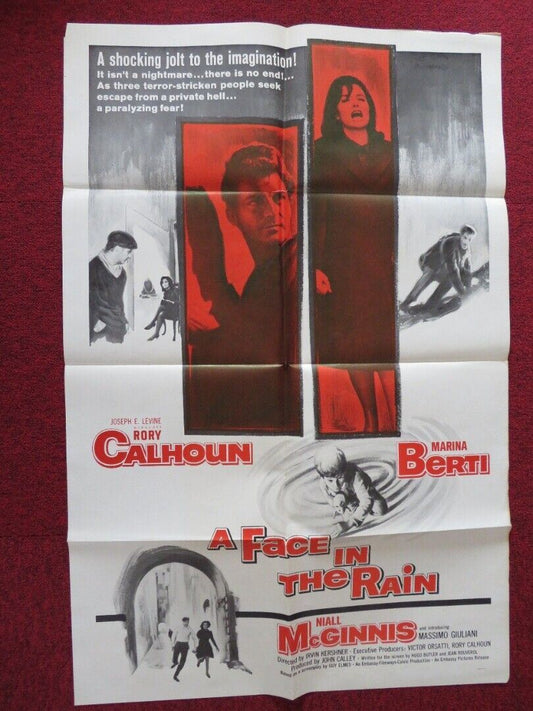 FACE IN THE RAIN FOLDED US ONE SHEET POSTER NIAL MCGINNIS IRVIN KERSHNER 1963 Movie posters