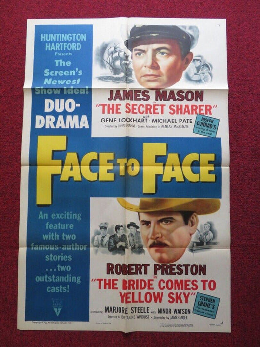 FACE TO FACE US ONE SHEET POSTER JAMES MASON GENE LOCKHART 1952 Movie posters