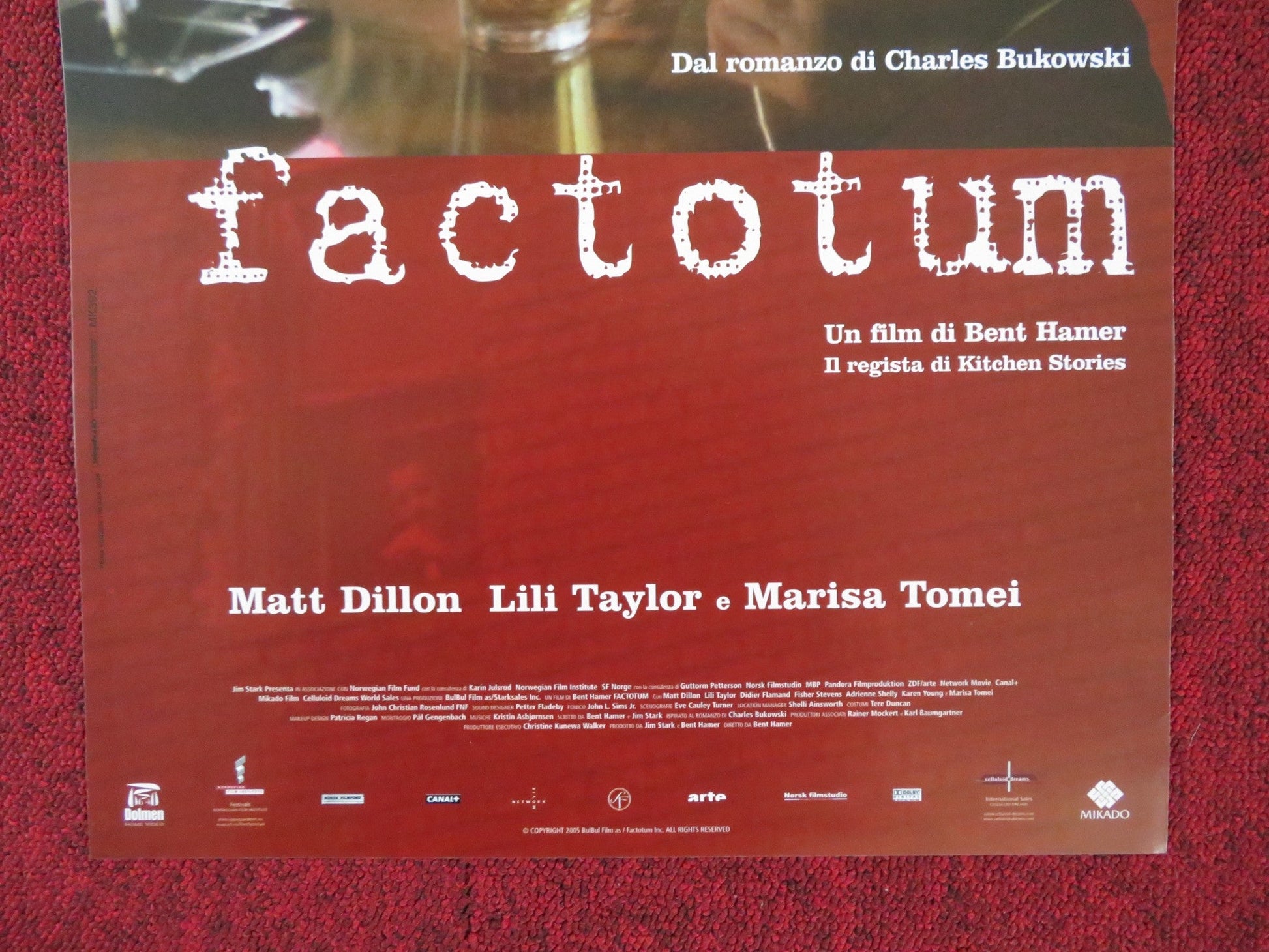 FACTOTUM ITALIAN LOCANDINA POSTER MATT DILLON LILI TAYLOR 2005 Rendezvous Cinema Movie posters