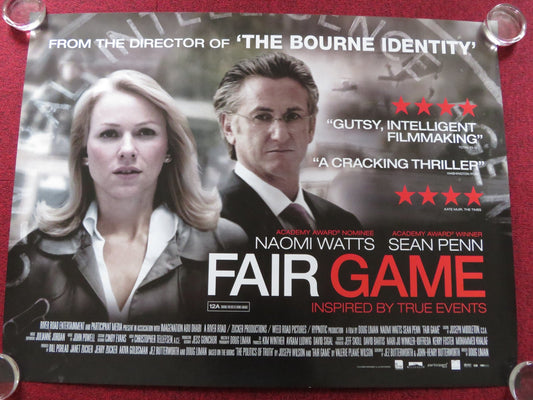 FAIR GAME UK QUAD (30"x 40") ROLLED POSTER NAOMI WATTS SEAN PENN 2010 Rendezvous Cinema Movie posters
