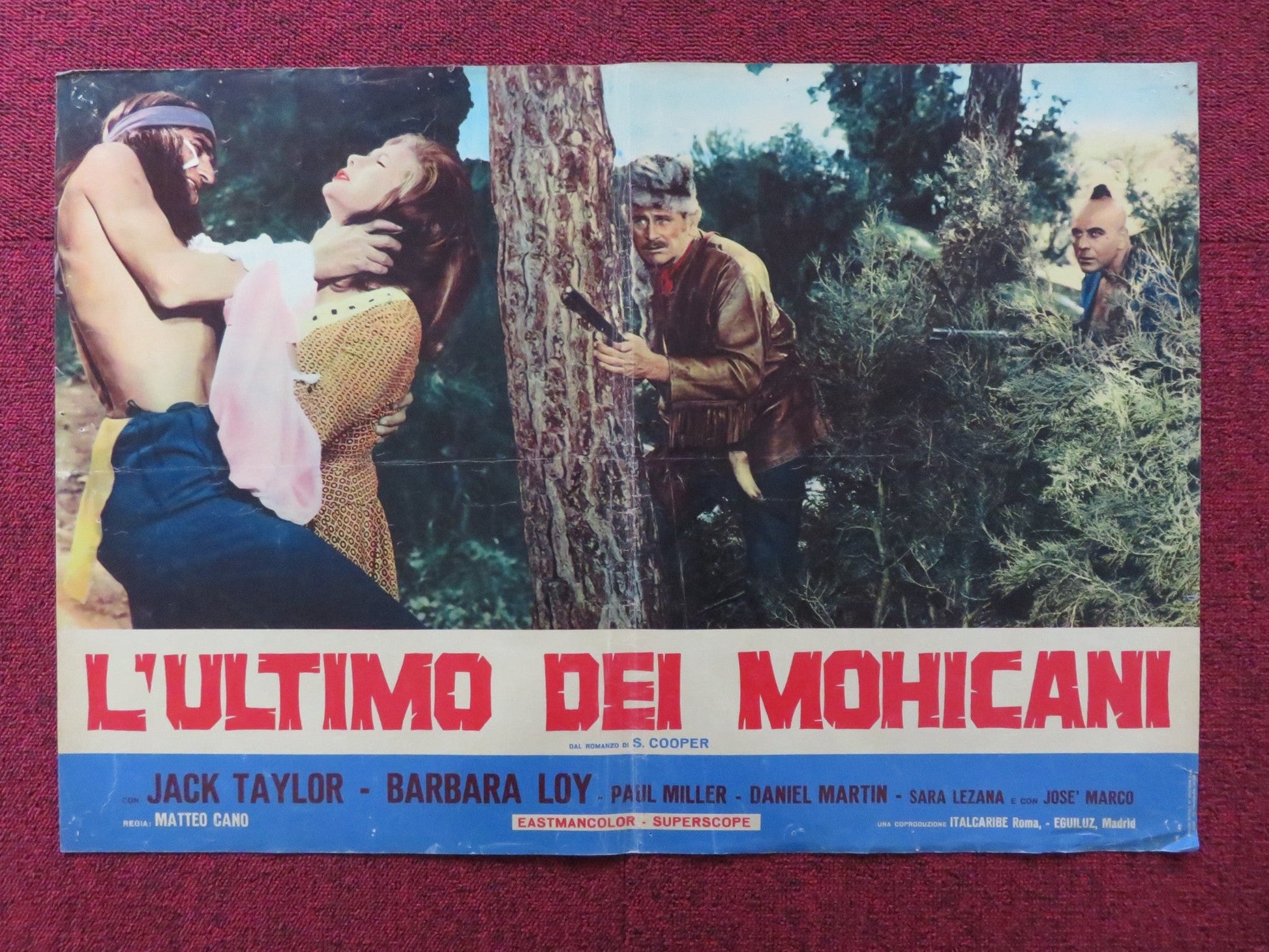 FALL OF THE MOHICANS - A ITALIAN FOTOBUSTA POSTER JACK TAYLOR BARBARA LOY 1965 Rendezvous Cinema Movie posters