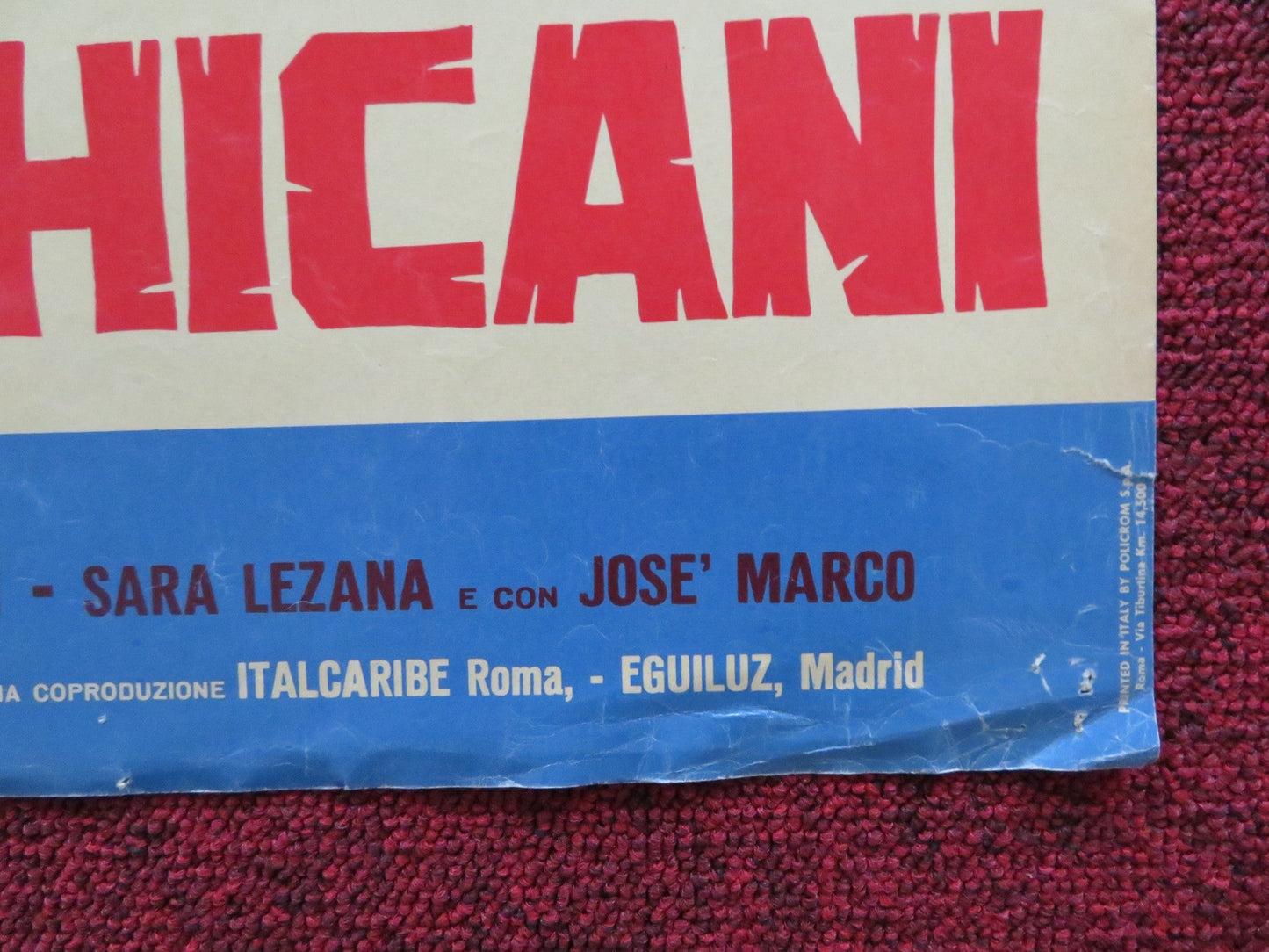 FALL OF THE MOHICANS - A ITALIAN FOTOBUSTA POSTER JACK TAYLOR BARBARA LOY 1965 Rendezvous Cinema Movie posters