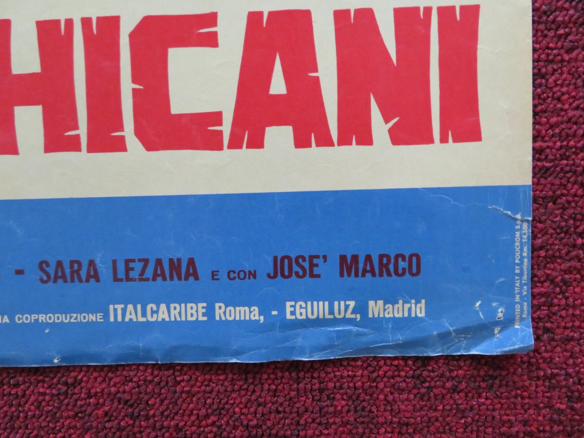 FALL OF THE MOHICANS - A ITALIAN FOTOBUSTA POSTER JACK TAYLOR BARBARA LOY 1965 Rendezvous Cinema Movie posters