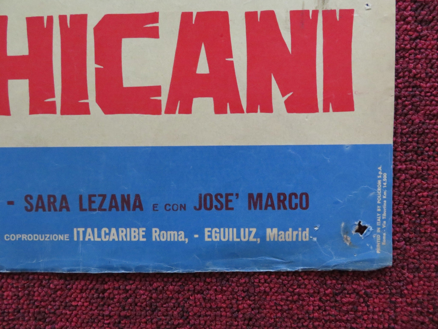 FALL OF THE MOHICANS - B ITALIAN FOTOBUSTA POSTER JACK TAYLOR BARBARA LOY 1965 Rendezvous Cinema Movie posters