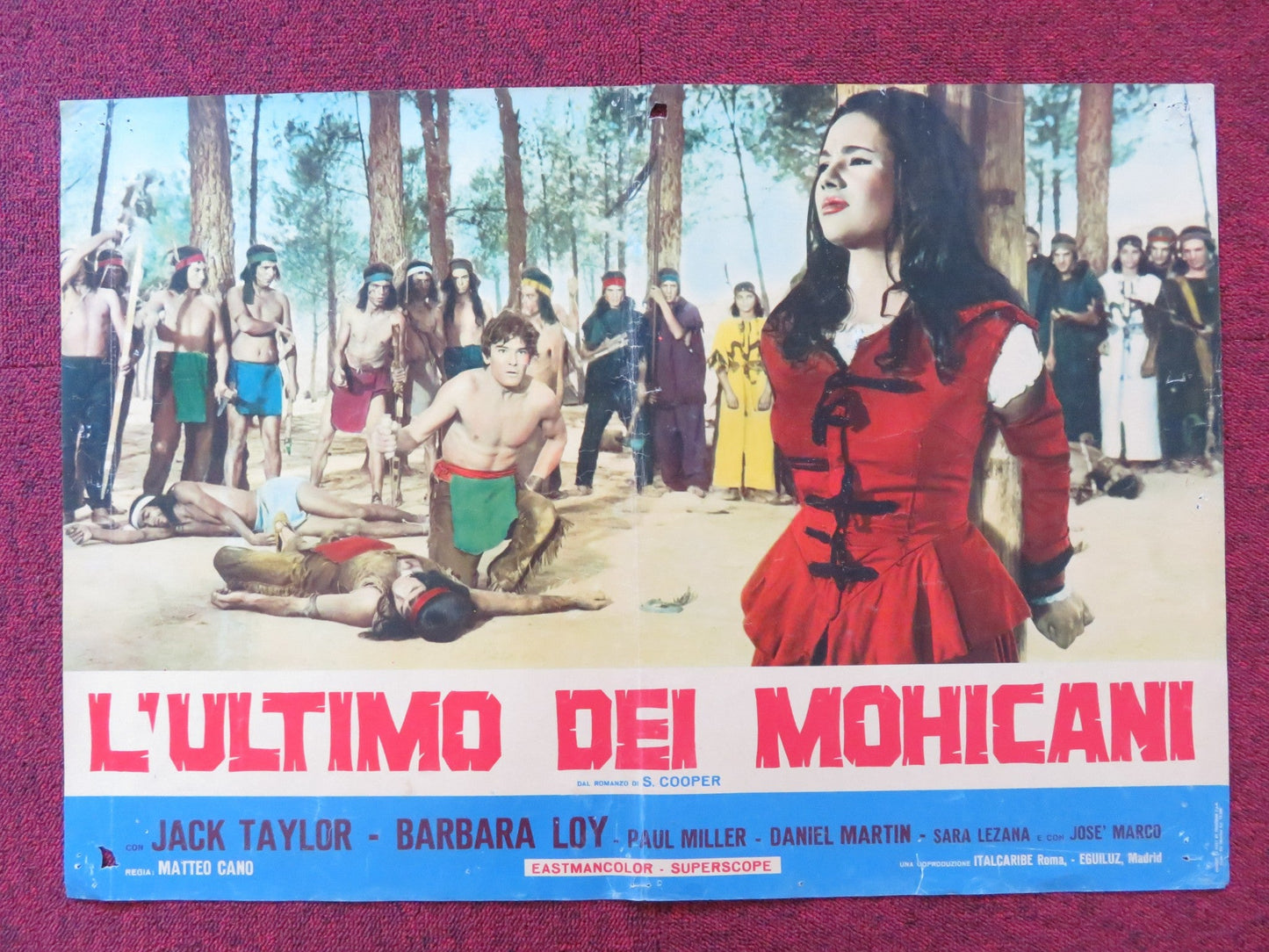 FALL OF THE MOHICANS - C ITALIAN FOTOBUSTA POSTER JACK TAYLOR BARBARA LOY 1965 Rendezvous Cinema Movie posters